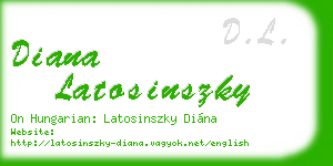 diana latosinszky business card