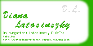 diana latosinszky business card